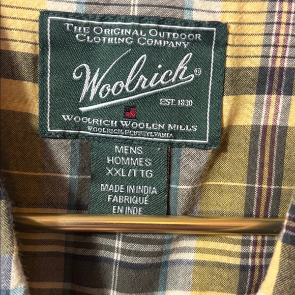 Woolrich Yellow and Gray Plaid Casual Shirt - Picture 3 of 7